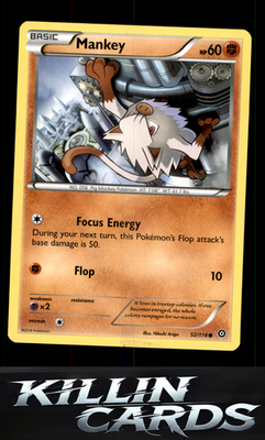 Mankey 52/114 Pokemon Common XY - Steam Siege Card NM