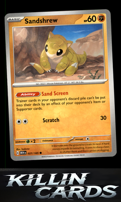 Sandshrew 027/165 Pokemon Common SV: Scarlet & Violet 151 Card NM