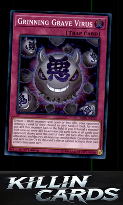 1st Edition Grinning Grave Virus SR06-EN030 YuGiOh Super Rare Structure Deck: La