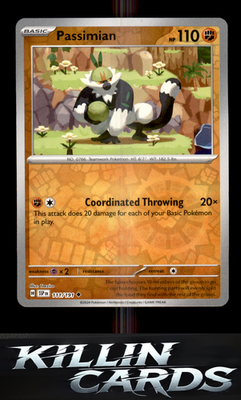 Reverse Holofoil Passimian 111/191 Pokemon Uncommon SV08: Surging Sparks Card NM