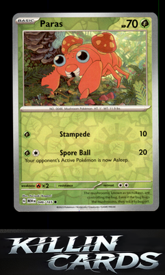 Reverse Holofoil Paras 046/165 Pokemon Common SV: Scarlet & Violet 151 Card NM