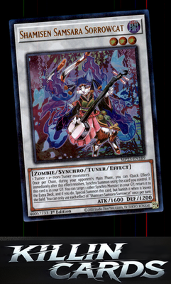 1st Edition Shamisen Samsara Sorrowcat MP23-EN189 YuGiOh Ultra Rare 25th Anniver