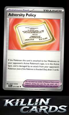 Adversity Policy 074/086 Pokemon Uncommon ME04: Chaos Rising Card NM