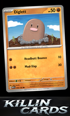 Diglett 050/165 Pokemon Common SV: Scarlet & Violet 151 Card NM