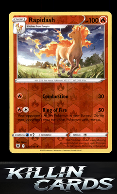 Reverse Holofoil Rapidash 022/189 Pokemon Rare SWSH10: Astral Radiance Card NM