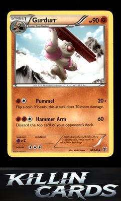 Gurdurr 66/146 Pokemon Uncommon XY Base Set Card NM