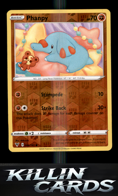 Reverse Holofoil Phanpy 086/185 Pokemon Common SWSH04: Vivid Voltage Card NM