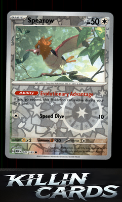 Reverse Holofoil Spearow 021/165 Pokemon Common SV: Scarlet & Violet 151 Card NM