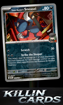 Reverse Holofoil Team Rocket's Sneasel 128/182 Pokemon Rare SV10: Destined Rival