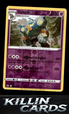 Reverse Holofoil Golurk 066/198 Pokemon Rare SWSH06: Chilling Reign Card NM