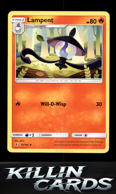 Lampent 12/145 Pokemon Uncommon SM - Guardians Rising Card NM