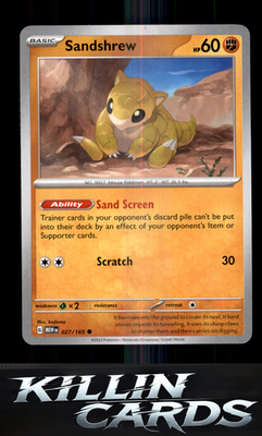 Sandshrew 027/165 Pokemon Common SV: Scarlet & Violet 151 Card NM
