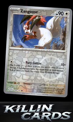 Reverse Holofoil Zangoose 149/191 Pokemon Common SV08: Surging Sparks Card NM