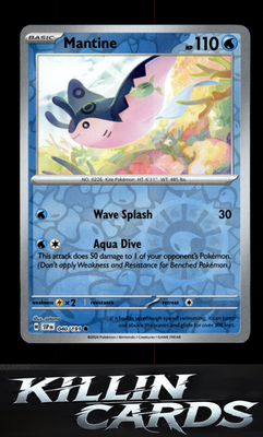 Reverse Holofoil Mantine 040/191 Pokemon Common SV08: Surging Sparks Card NM