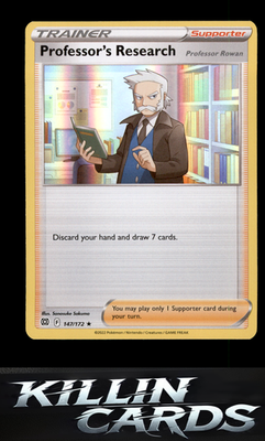 Professor's Research 147/172 Pokemon Holo Rare SWSH09: Brilliant Stars Card NM