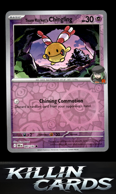 Reverse Holofoil Team Rocket's Chingling 085/182 Pokemon Common SV10: Destined R