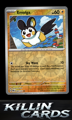 Reverse Holofoil Emolga 069/167 Pokemon Common SV06: Twilight Masquerade Card NM