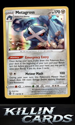 Metagross 119/195 Pokemon Holo Rare SWSH12: Silver Tempest Card NM