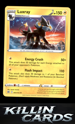 Luxray 051/172 Pokemon Rare SWSH09: Brilliant Stars Card NM