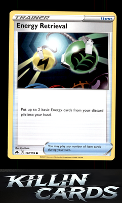 Energy Retrieval 127/159 Pokemon Common SWSH: Crown Zenith Card NM