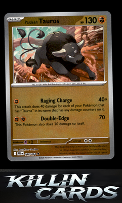 Reverse Holofoil Paldean Tauros 048/094 Pokemon Uncommon ME02: Phantasmal Flames