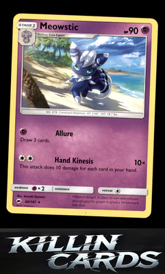 Meowstic 60/147 Pokemon Rare SM - Burning Shadows Card LP