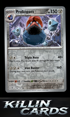 Reverse Holofoil Probopass 146/197 Pokemon Uncommon SV03: Obsidian Flames Card N