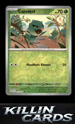 Reverse Holofoil Capsakid 012/191 Pokemon Common SV08: Surging Sparks Card NM