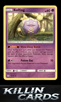 Koffing 76/236 Pokemon Common SM - Cosmic Eclipse Card NM