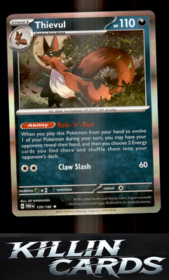 Thievul 120/182 Pokemon Rare SV04: Paradox Rift Card NM