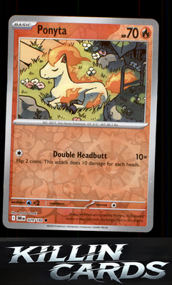 Reverse Holofoil Ponyta 029/182 Pokemon Common SV10: Destined Rivals Card NM