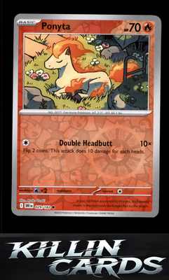 Reverse Holofoil Ponyta 029/182 Pokemon Common SV10: Destined Rivals Card NM