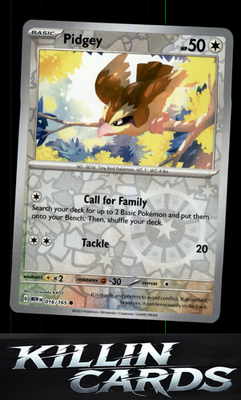 Reverse Holofoil Pidgey 016/165 Pokemon Common SV: Scarlet & Violet 151 Card NM