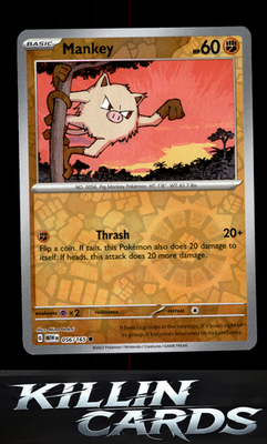 Reverse Holofoil Mankey 056/165 Pokemon Common SV: Scarlet & Violet 151 Card NM