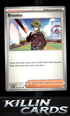 Brassius 187/197 Pokemon Uncommon SV03: Obsidian Flames Card NM