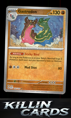 Reverse Holofoil Gastrodon 107/191 Pokemon Rare SV08: Surging Sparks Card NM