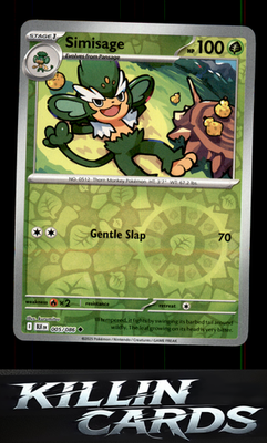 Reverse Holofoil Simisage 005/086 Pokemon Uncommon SV: Black Bolt Card NM