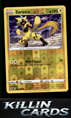 Reverse Holofoil Zeraora 102/264 Pokemon Rare SWSH08: Fusion Strike Card NM