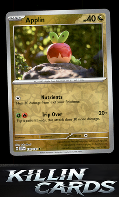 Reverse Holofoil Applin 138/191 Pokemon Common SV08: Surging Sparks Card NM