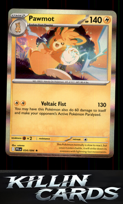 Pawmot 034/094 Pokemon Rare ME02: Phantasmal Flames Card NM