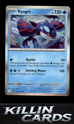 Kyogre 034/132 Pokemon Rare ME01: Mega Evolution Card NM
