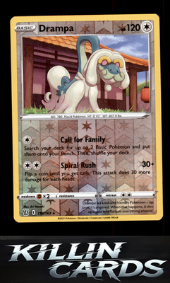 Reverse Holofoil Drampa 119/163 Pokemon Rare SWSH05: Battle Styles Card NM