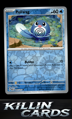 Reverse Holofoil Poliwag 060/165 Pokemon Common SV: Scarlet & Violet 151 Card NM