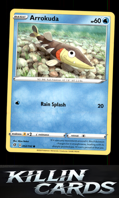 Arrokuda 052/192 Pokemon Common SWSH02: Rebel Clash Card NM
