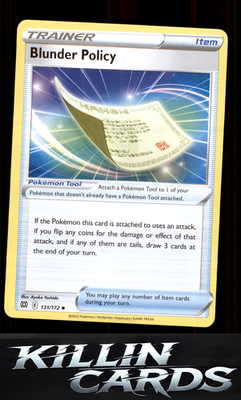 Blunder Policy 131/172 Pokemon Uncommon SWSH09: Brilliant Stars Card NM
