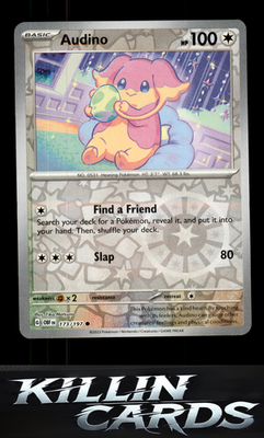 Reverse Holofoil Audino 173/197 Pokemon Common SV03: Obsidian Flames Card NM
