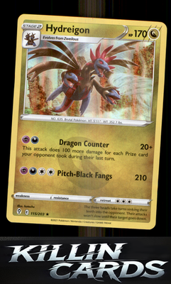 Hydreigon 115/203 Pokemon Holo Rare SWSH07: Evolving Skies Card NM