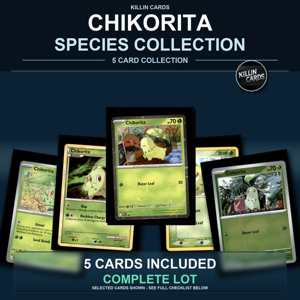 Pokemon TCG Chikorita Species Collection 5 Different Cards