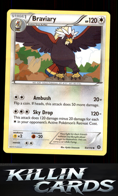 Braviary 93/114 Pokemon Uncommon XY - Steam Siege Card LP