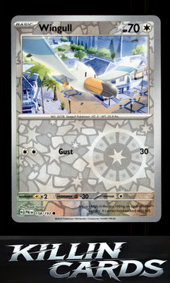 Reverse Holofoil Wingull 158/193 Pokemon Common SV02: Paldea Evolved Card NM